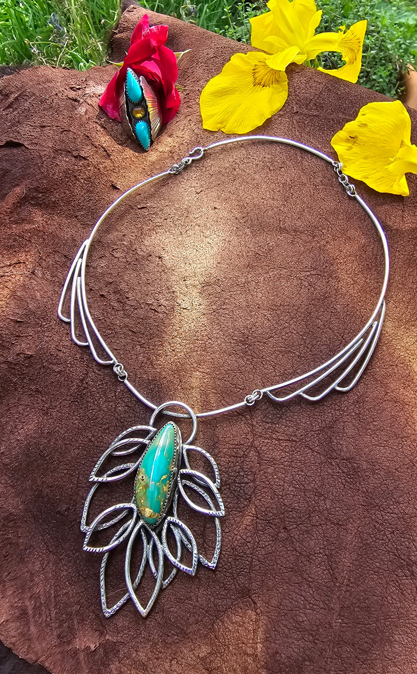 PLUMAGE Necklace - Stone Mountain Turquoise and Sterling Silver