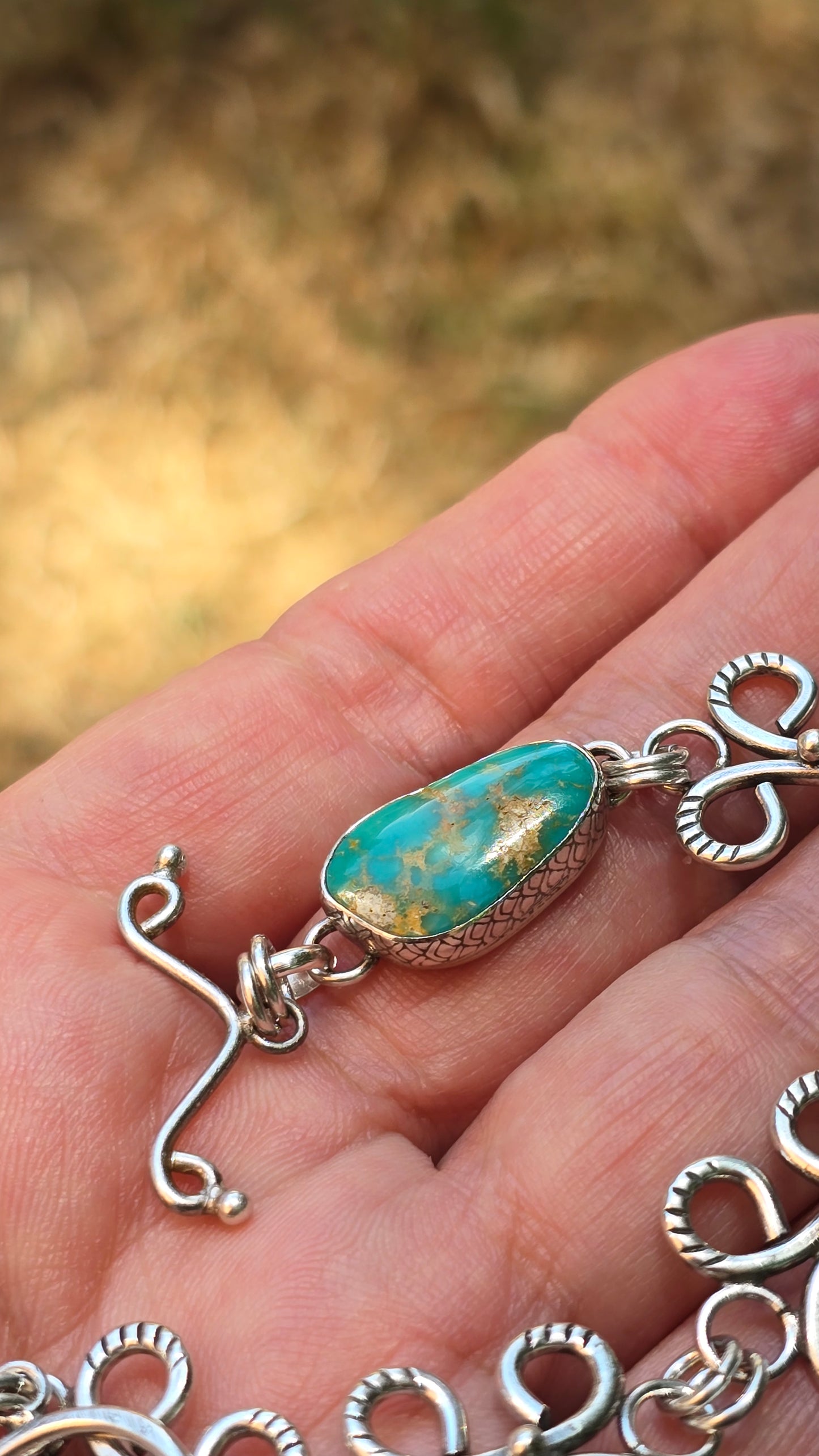 CHAINS KEEP US TOGETHER - Stone Mountain Turquoise and All Sterling Silver