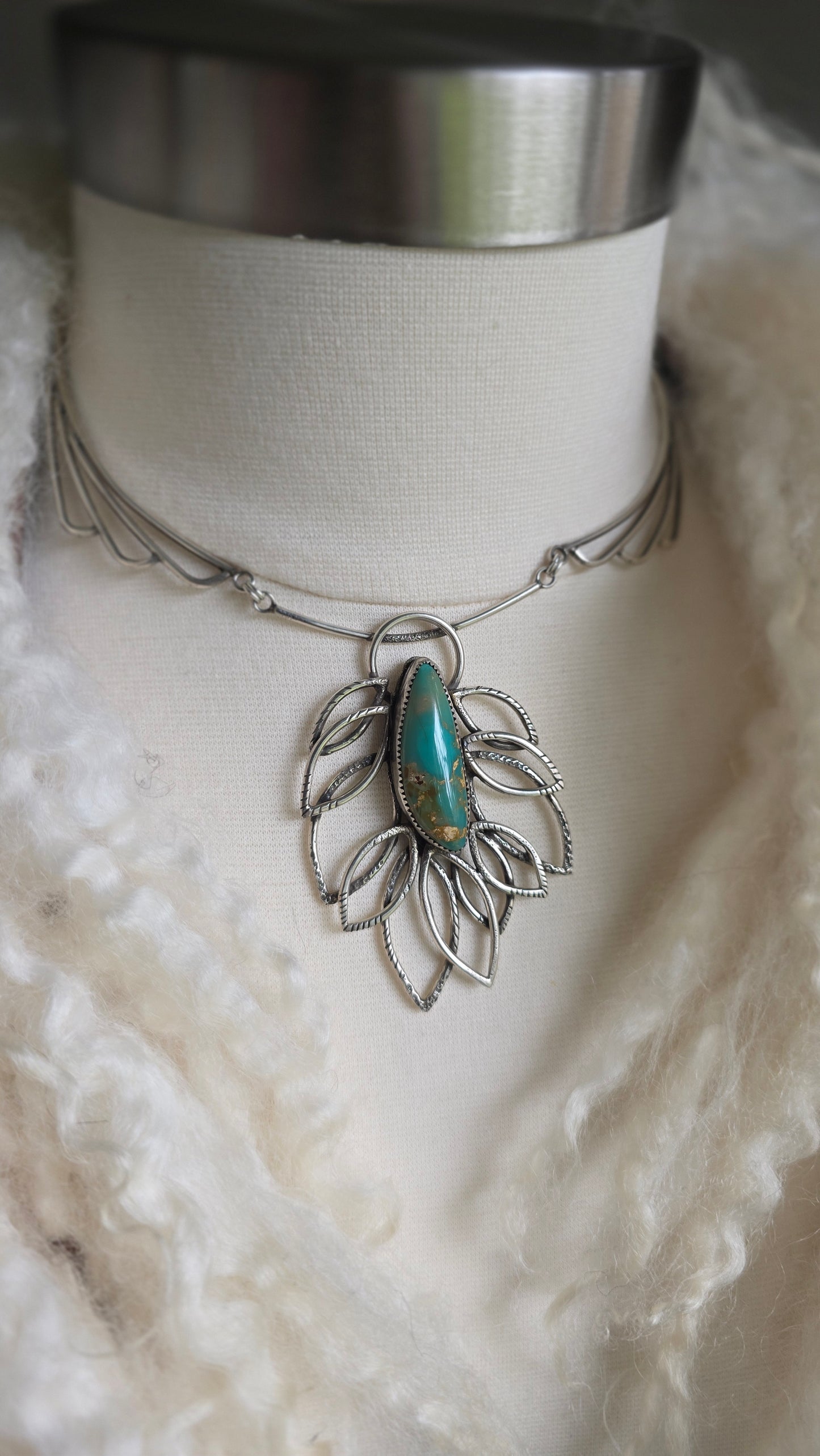 PLUMAGE Necklace - Stone Mountain Turquoise and Sterling Silver