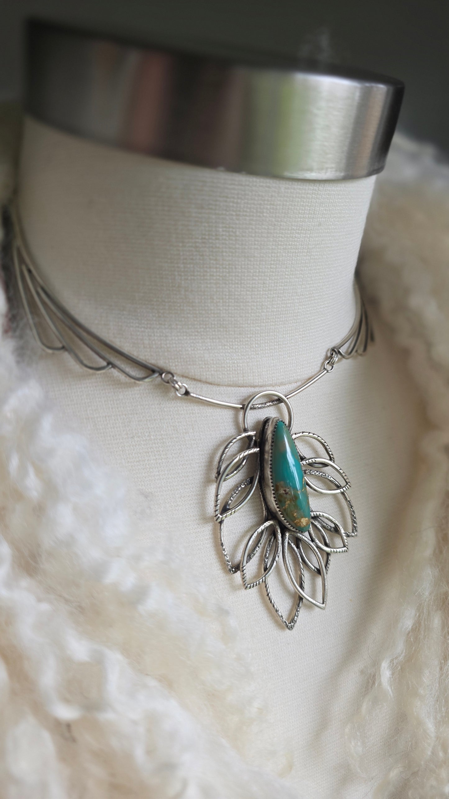 PLUMAGE Necklace - Stone Mountain Turquoise and Sterling Silver