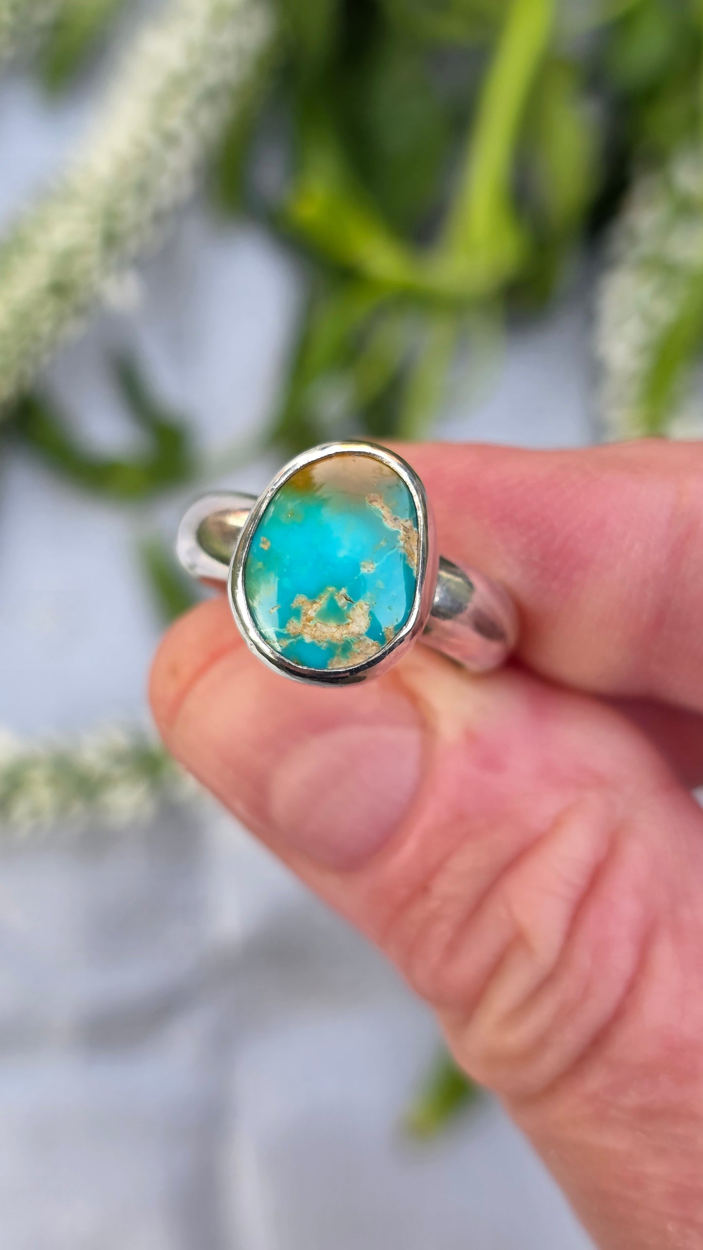 STONE MOUNTAIN TURQUOISE Ring - (size 6.75) All Sterling Silver